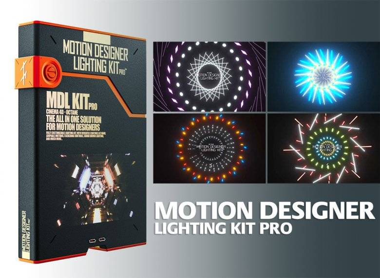C4D预设：Octane渲染器灯光场景动画预设 TFM Motion Designer Lighting Kit Pro For Cinema 4D 免费下载