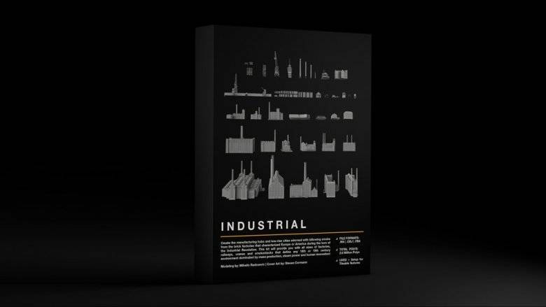 3D模型：工业革命城市中心场景 Kitbash3D - INDUSTRIAL 免费下载 - R站|学习使我快乐！ - 3