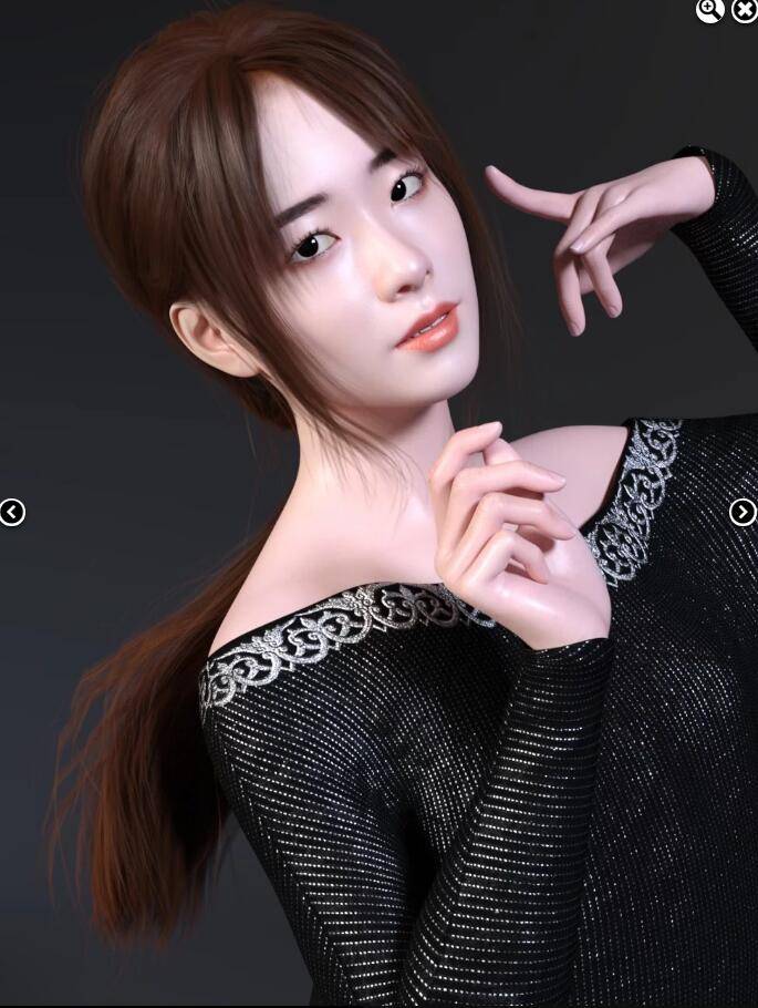 【Daz模型】DazStudio 高品质亚洲时尚女性角色模型包 Xu Character And Hair for Genesis 8 Female (含角色、发型) - R站|学习使我快乐！ - 3
