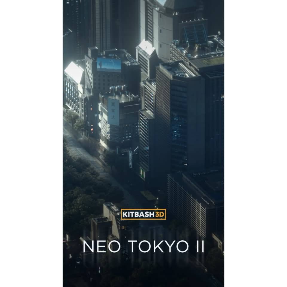 3D模型：新东京摩天大楼巨型建筑空间概念包 Kitbash3D - Neo Tokyo 2 (.MA/.FBX/.OBJ格式含材质) 免费下载 - R站|学习使我快乐！ - 1