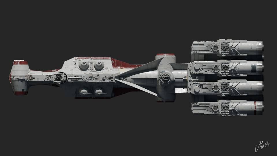 3D模型：《星球大战》坦特维Ⅳ型科幻宇宙飞船三维模型 Tantive IV  Blockade Runner Corellian Corvette (OBJ/FBX/BLEND格式含材质) 免费下载 - R站|学习使我快乐！ - 3